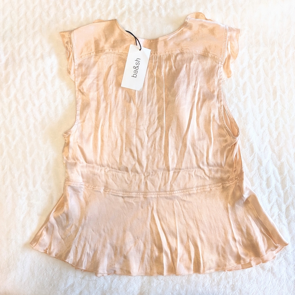 New ba&sh Carey Top Ruffle Sleeve - Picture 3 of 3